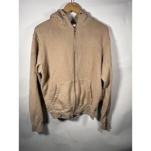 JOAH BROWN One Size Tan Zip Up Hoodie Fleece Lined Casual Comfort Women's